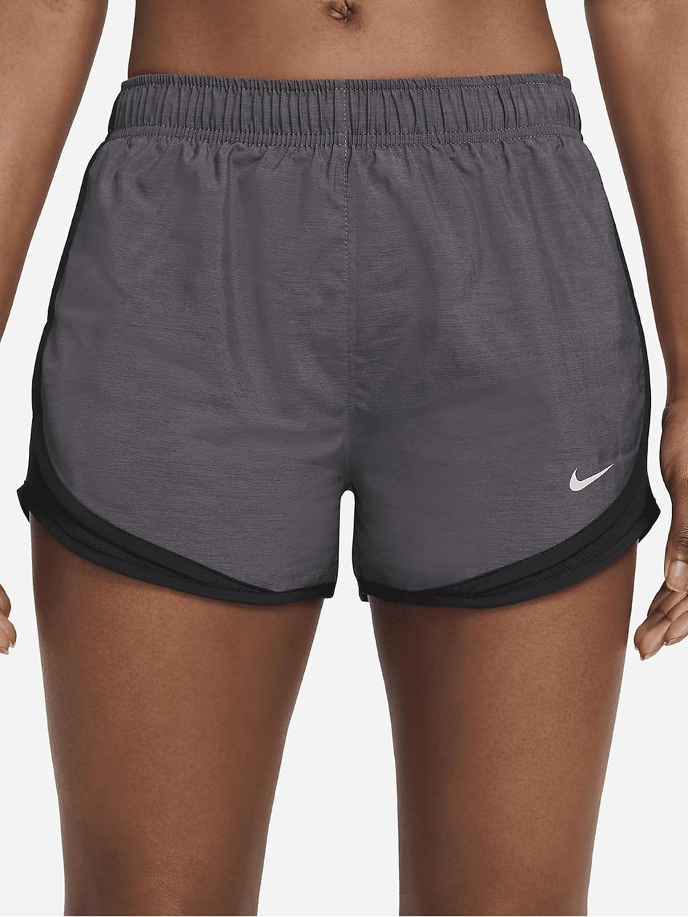 Nike Tempo Dri-FIT Gray Black Brief-Lined Running Shorts